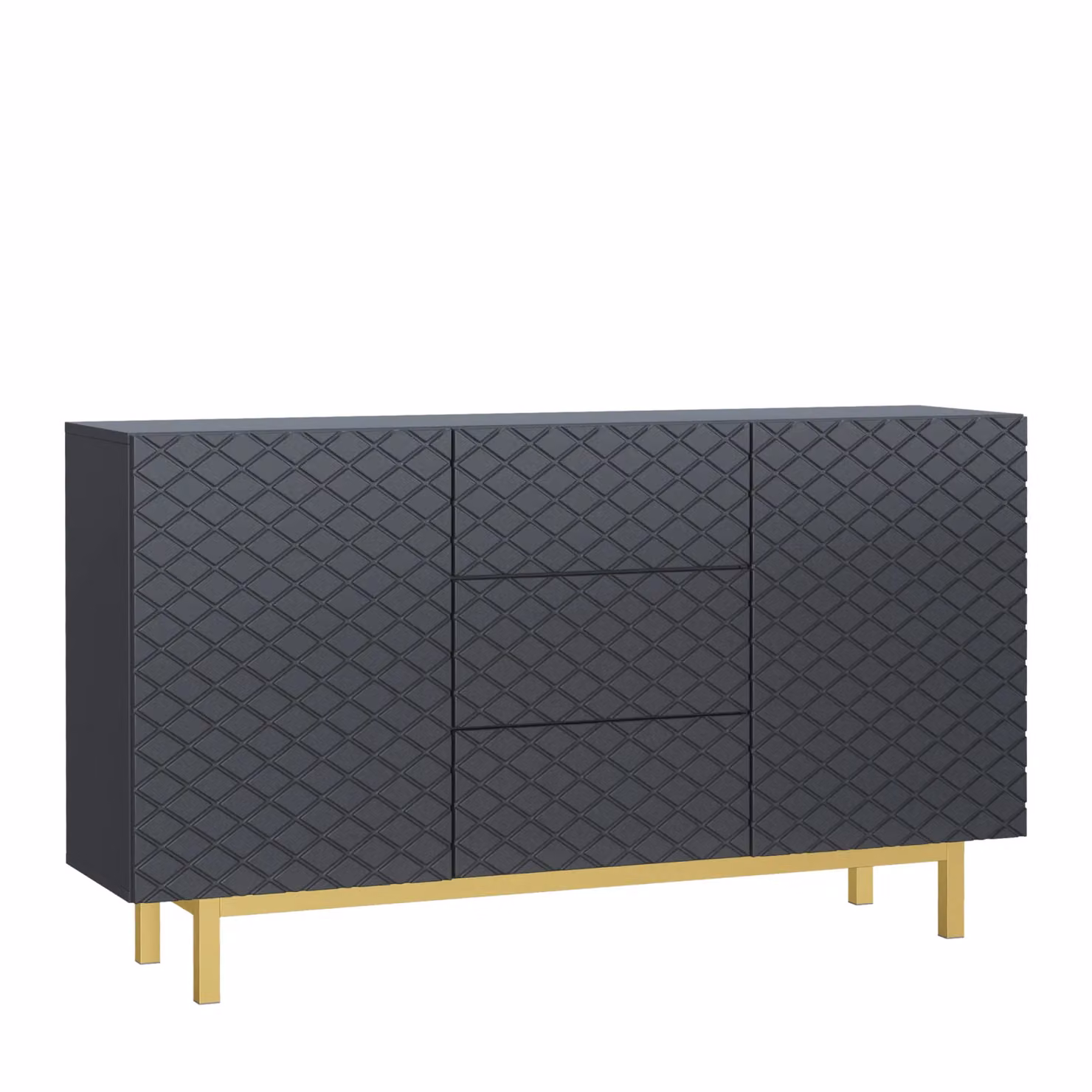 Creative Furniture Diamond Luxe Sideboard in Dark Grey and Gold, W: 140 cm, H: 80 cm, D: 35 cm – 2