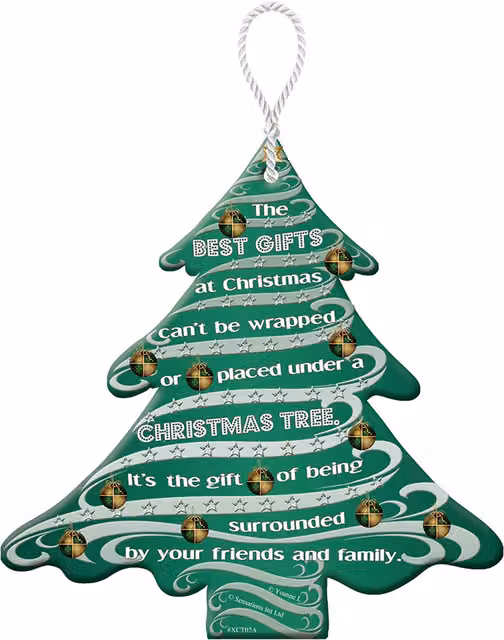 Sensations Christmas Tree Design Hanging Plaque in Multicolour