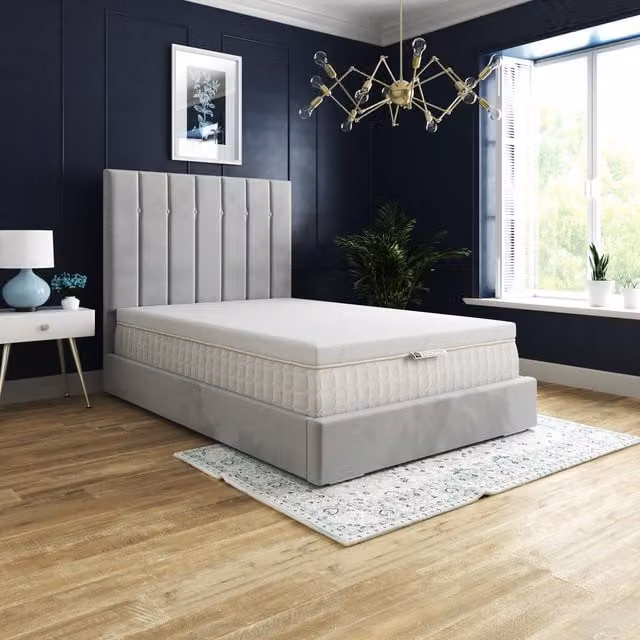 DS Living Memory Foam Mattress Topper with Cover, White, W/D/H: 120 x 190 x 10 cm
