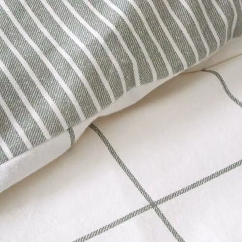 Bianca Reversible Brushed Flannelette Cotton Checked Duvet Cover and Pillowcase Set in Green, W/D/H: 220 x 230 x 180 cm – 2