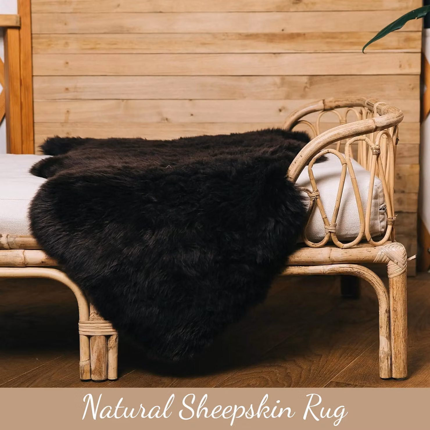 Infinity Leather Genuine Sheepskin Wool Rug in Brown, W/D: 90 x 60 cm – 3