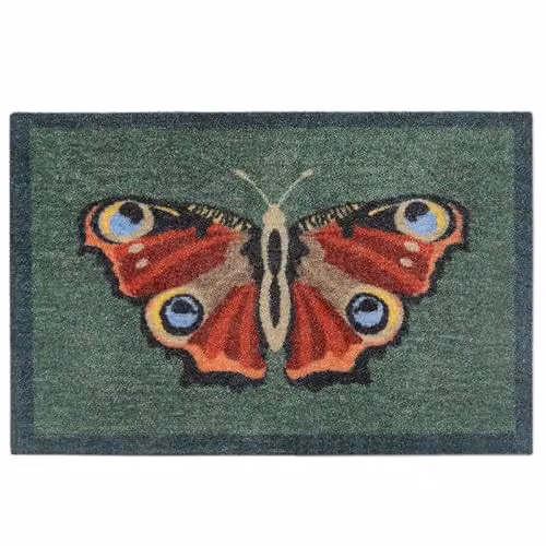 My Mat Butterfly Washable Non-Slip Indoor Mat, Multicolour, W: 50 cm, D: 75 cm