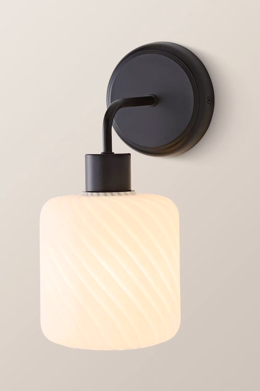 ValueLights Emery Swirl Glass Wall Light with Bulb in Black – 2