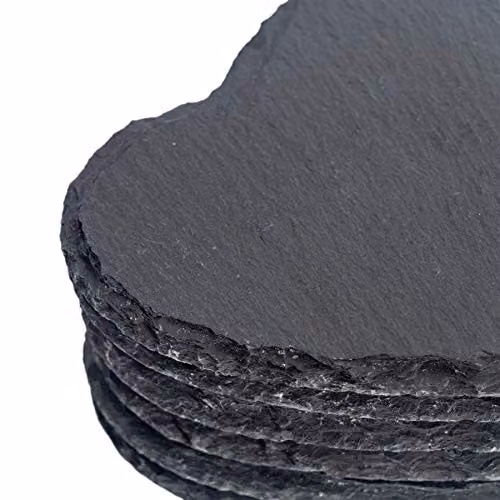 Argon Tableware Heart Slate Placemats, Black Natural Stone, Pack of 12, W: 25 cm – 4