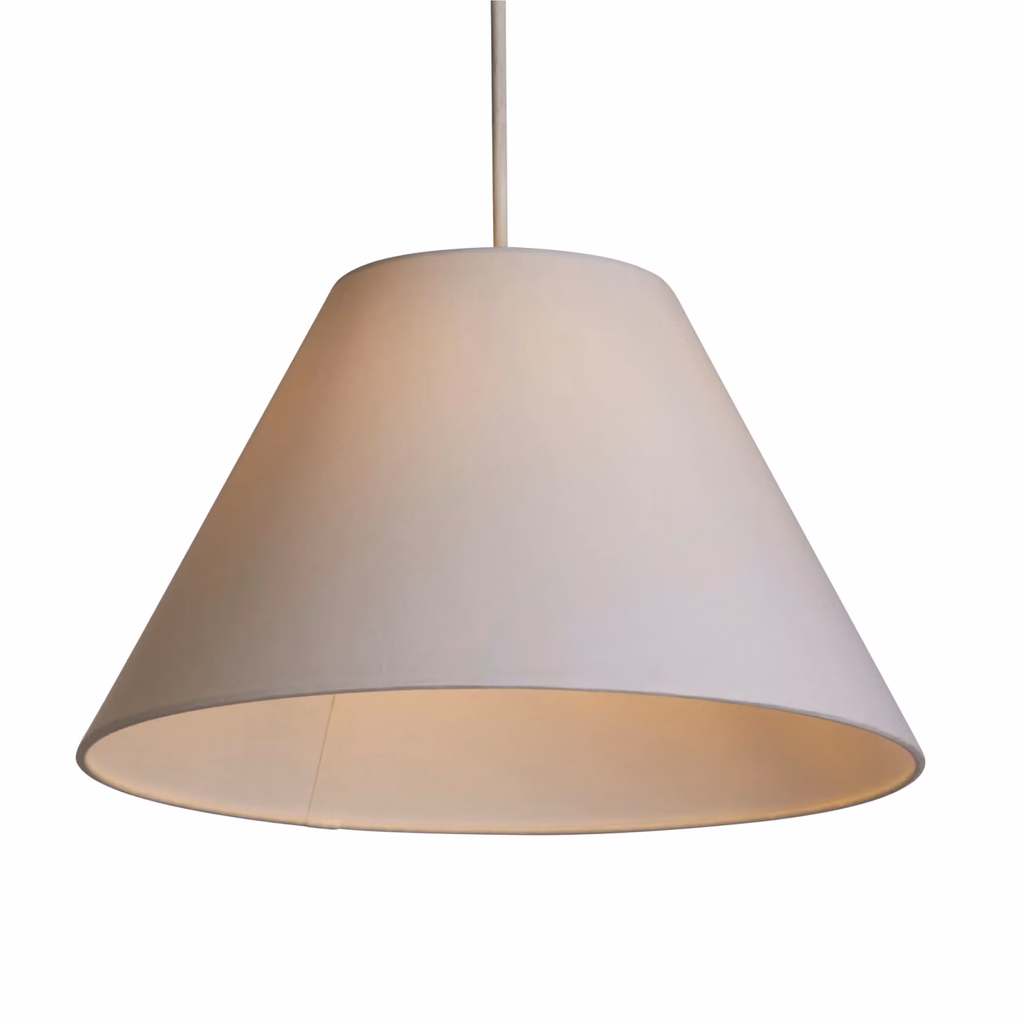 Lighting Collection White TC Coolie Fabric Lamp Shade, Diameter: 38 cm – 2