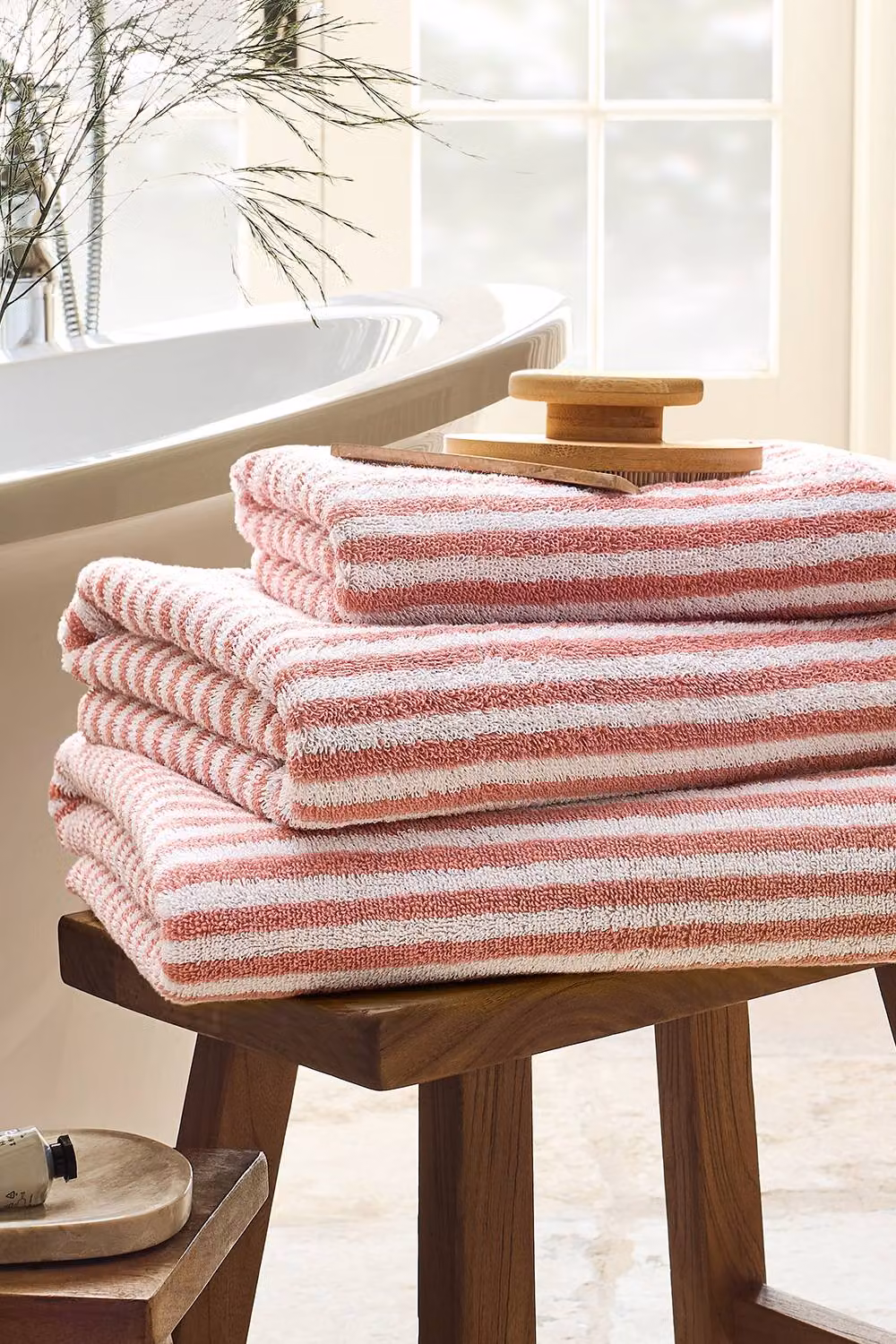 Christy Portobello Stripe Coastal Inspired Pink Striped Terry Towels – 2