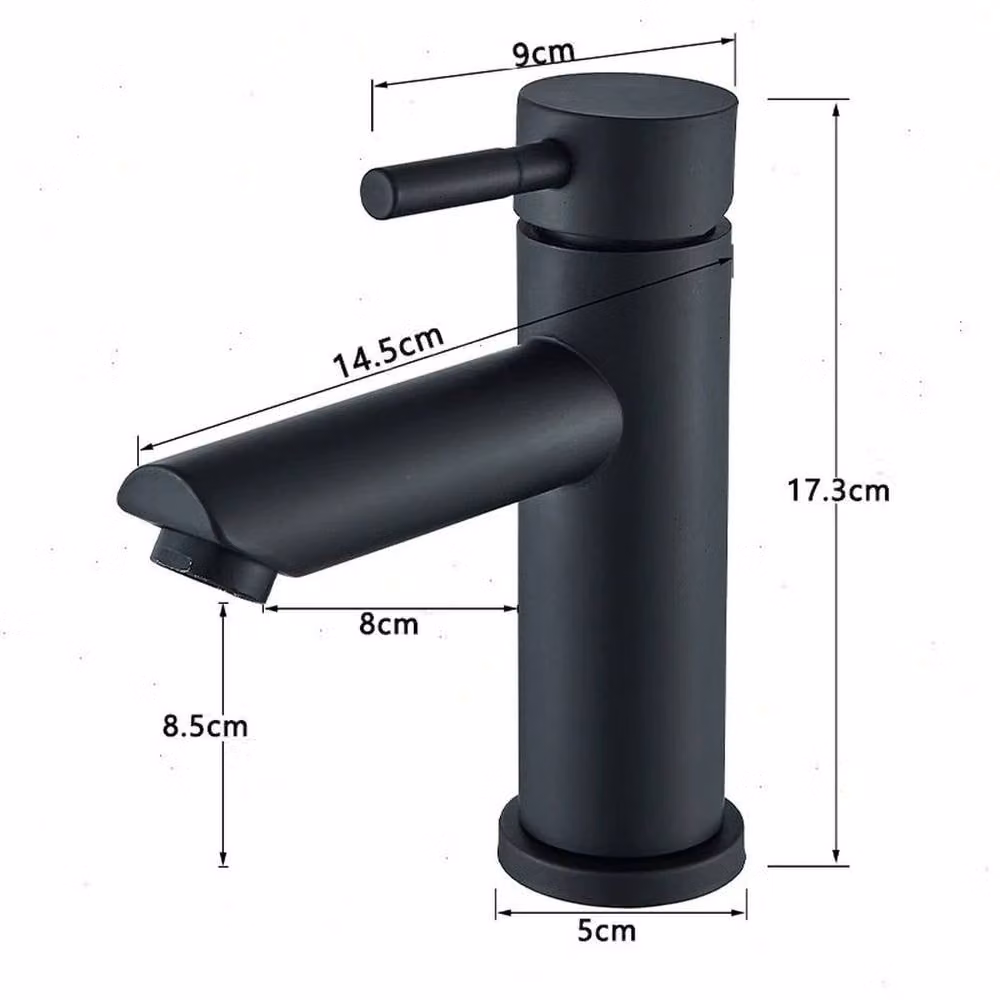 Kelvenix Matt Black Single Lever Bathroom Basin Mixer Tap – 2