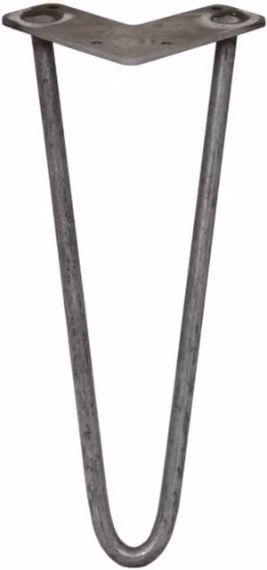 Monstershop Set of 4 Hairpin Legs, 2 Prong, 12mm, Raw Steel in Silver/Grey, Height: 30.48 cm