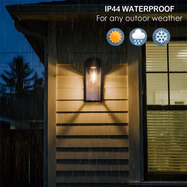 Bright Zeal 2 Piece Black Retro Solar Outdoor Wall Lights with Warm White Glass Lenses – 1