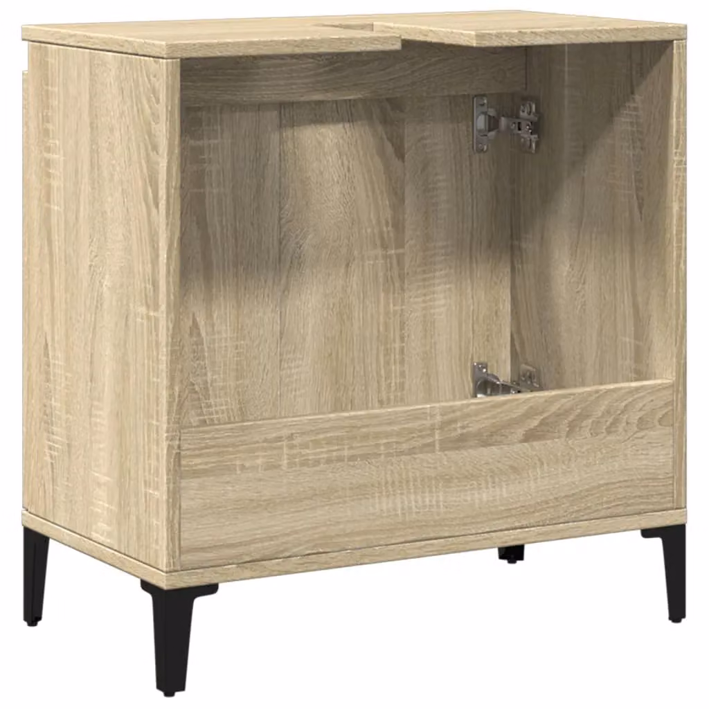 Berkfield Home Sonoma Oak Sink Cabinet in Brown, W/D/H: 58 x 33 x 60 cm – 2