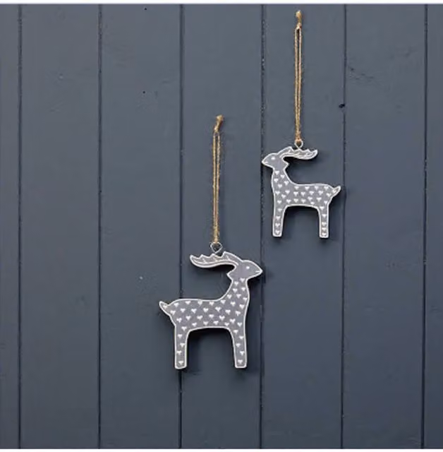 KDMD Hanging Grey and White Reindeer Christmas Figure – 1