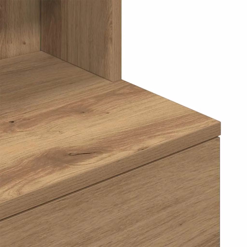 Berkfield Home Artisan Oak Bedside Cabinet in Brown, W/D/H: 39 x 35 x 125 cm – 4