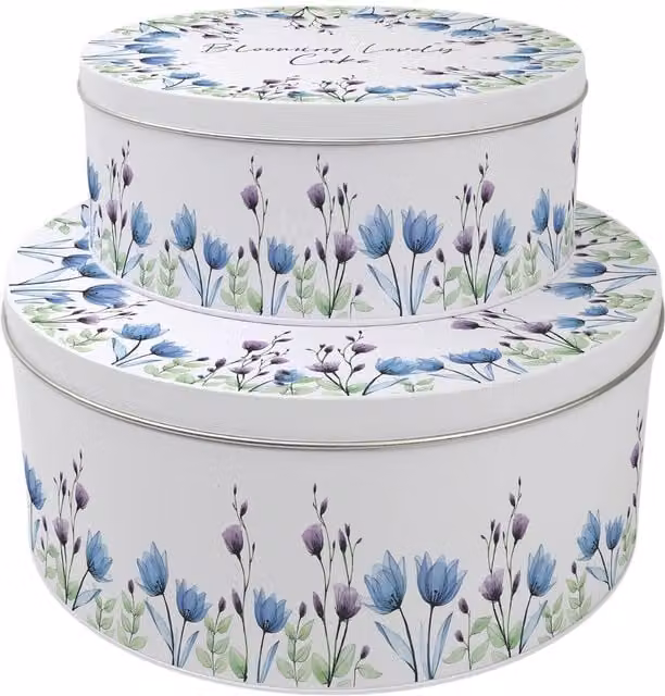 Purely Home Blooming Lovely Round Cake Tin Set in Multicolour
