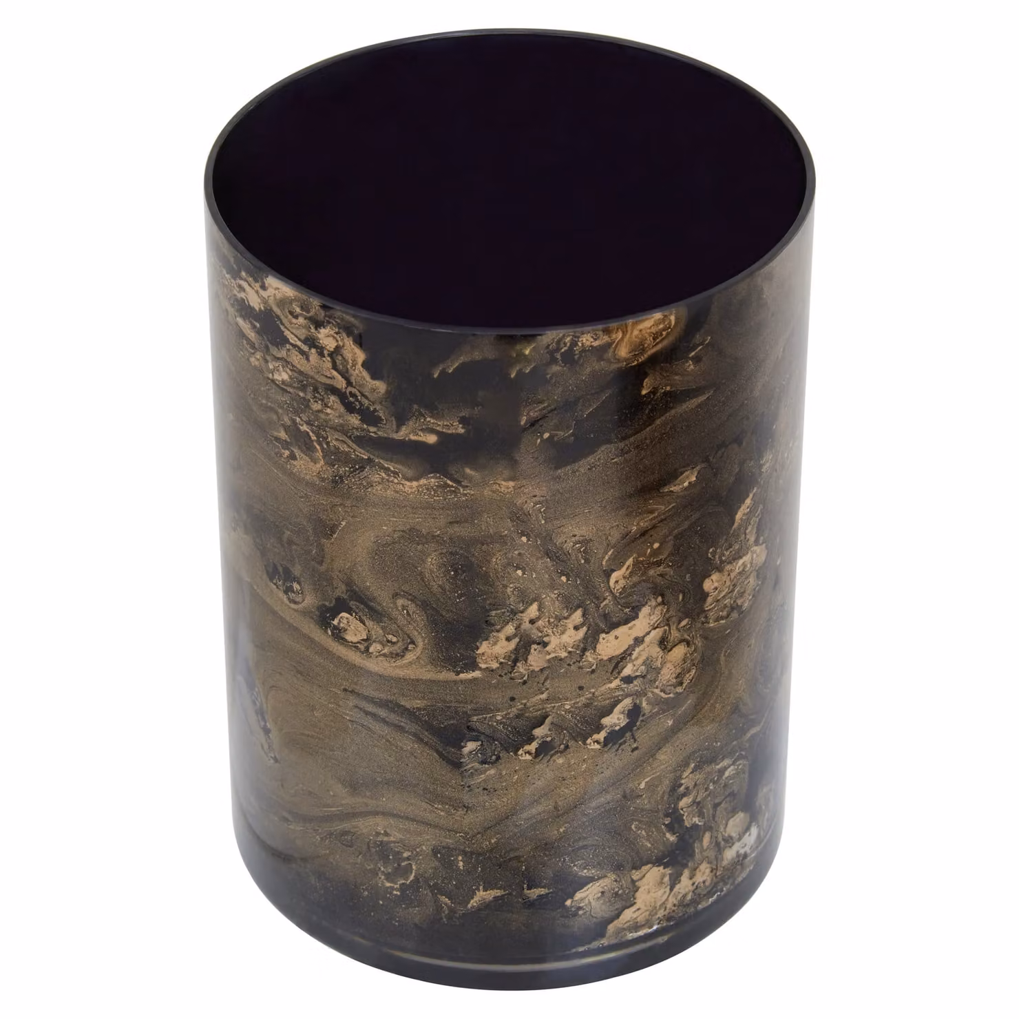 Orsina Gaia Small Glass Candle Holder in Black and Gold – 4