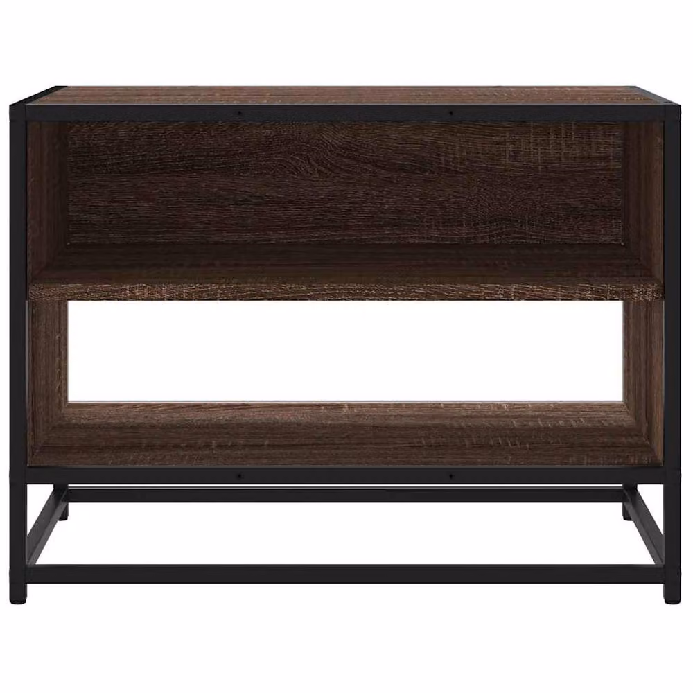 Berkfield Home Brown Oak TV Cabinet in Engineered Wood and Metal, W/D/H: 61 x 40 x 46 cm – 4