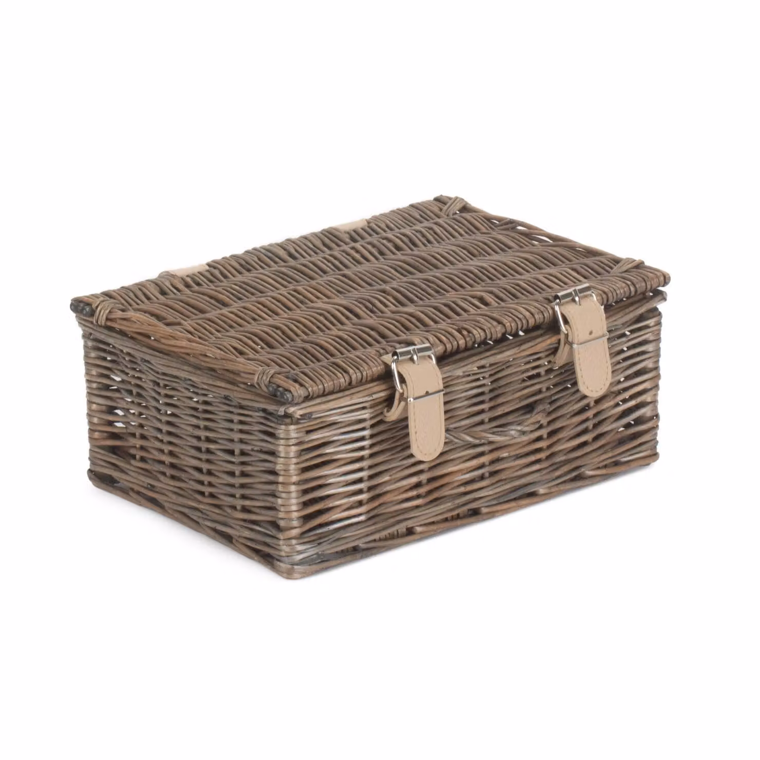 Red Hamper Wicker Picnic Basket with Handles in Grey and Red Antique Wash Willow – 2