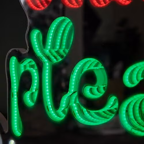 Samuel ALEXANDER Santa Stop Here Christmas Infinity Mirror Hanging Light with Multi-Coloured LEDs, 40cm – 3