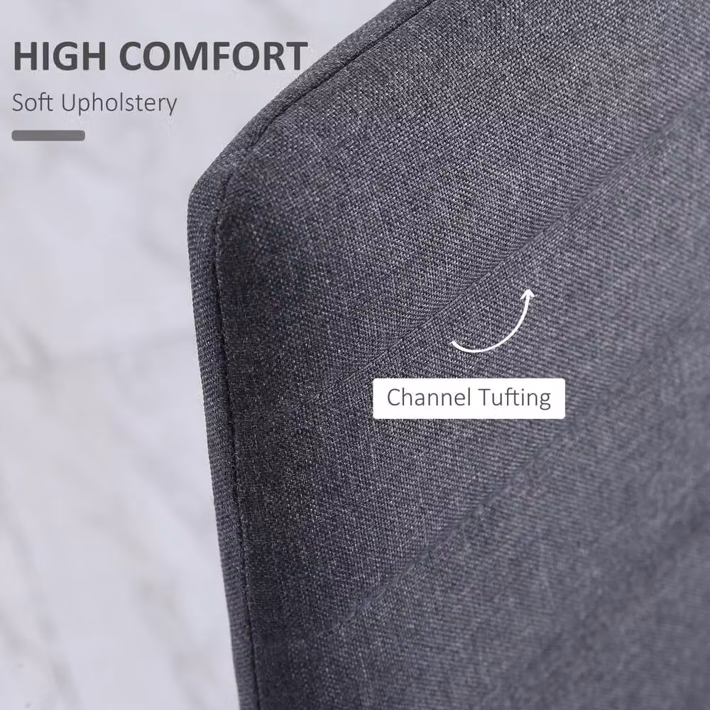 STILVORA Set of 4 Modern Grey Fabric Dining Chairs with Metal Legs – 4
