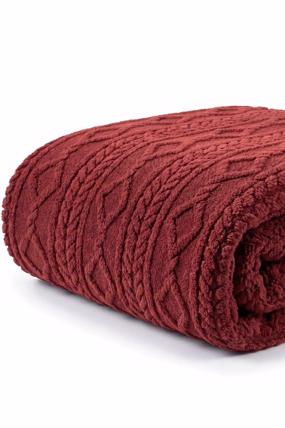 Deyongs Helsingborg Red Teddy Supersoft Jacquard Fleece Throw, W: 130 cm, L: 180 cm – 2