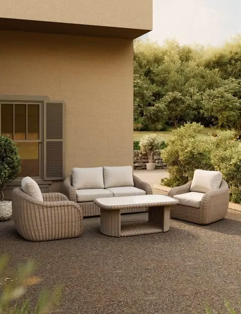 Royalcraft BORA 4 Seater Rattan Lounge Set in Beige