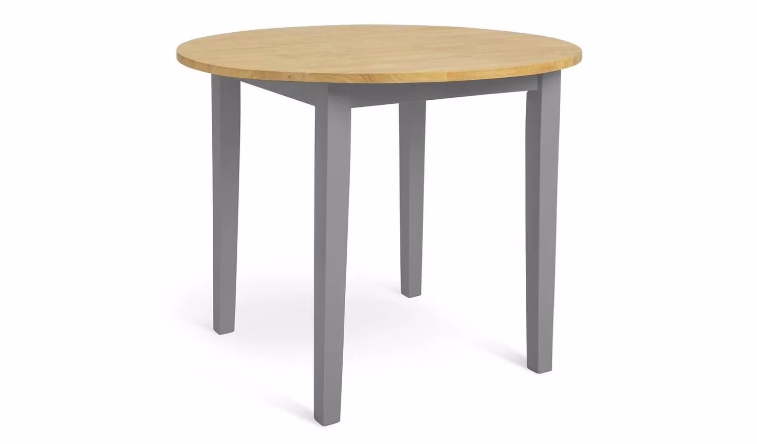 Chicago Round Solid Rubberwood Dining Table in Grey