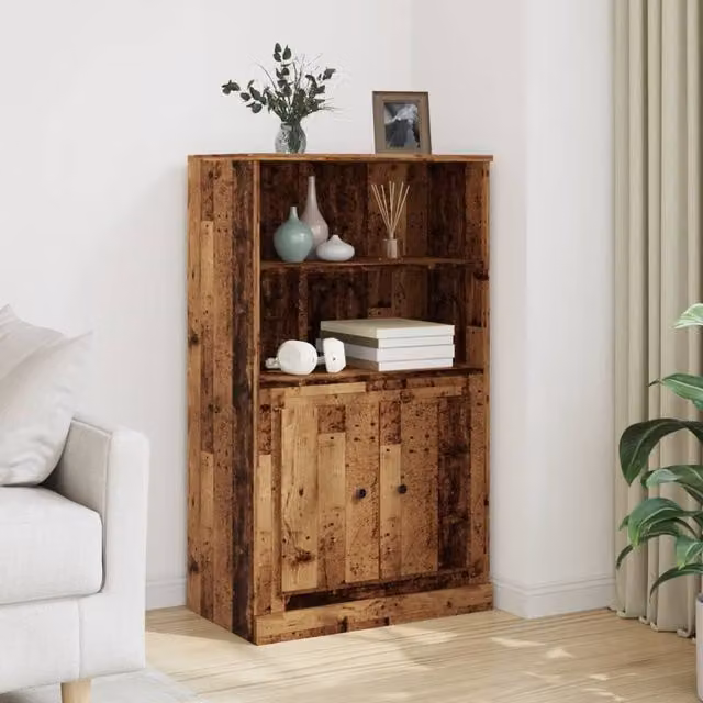 Berkfield Home Old Wood Highboard in Brown, W/D/H: 60 x 35.5 x 103.5 cm – 1