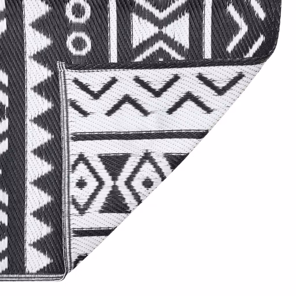 Berkfield Home Black Ethnic Outdoor Rug, W: 190 cm, D: 290 cm – 4