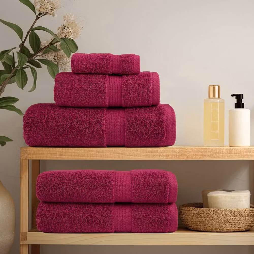 Berkfield Home SOLUND 8 Piece Premium Cotton Terry Towel Set in Wine Bordeaux, 600 gsm – 3