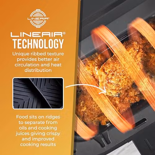 Tower T843095 Square Silicone Air Fryer Tray with Divider, 2.5L, Black – 4