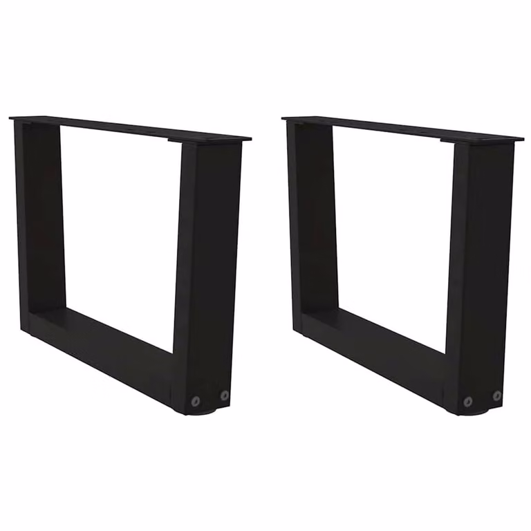 Berkfield Home V-Shape Dining Table Legs, 2 Pieces, Black Steel, Height: 50 cm, Width: 30-31.3 cm