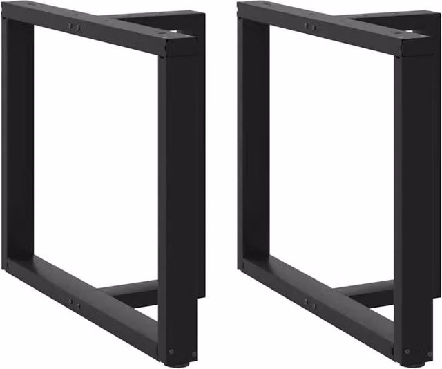 Berkfield Home T-Shaped Dining Table Legs, 2 Piece Black Steel Set, W: 90 cm, D: 35 cm, H: 72-73 cm