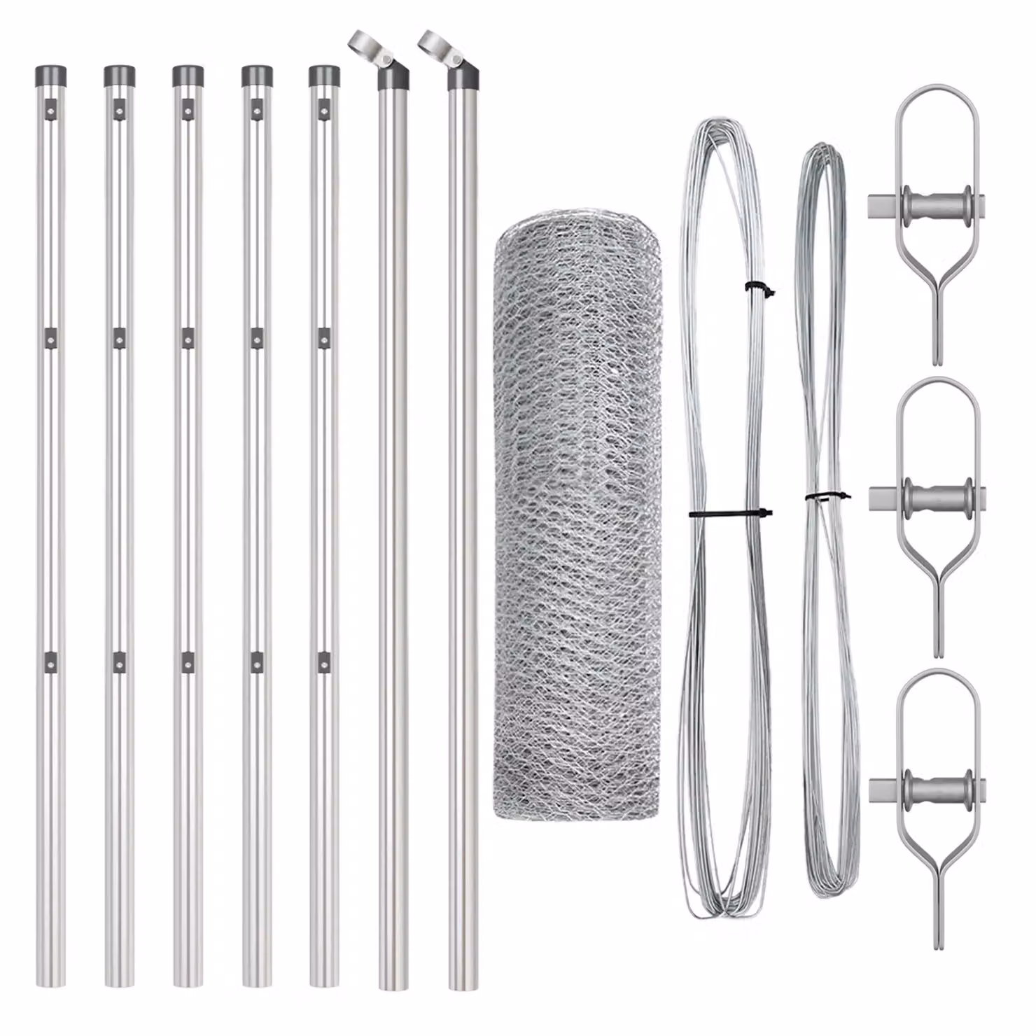 Berkfield Home Hexagon Fence in Silver Galvanised Steel, W: 0.4 m, L: 10 m – 2