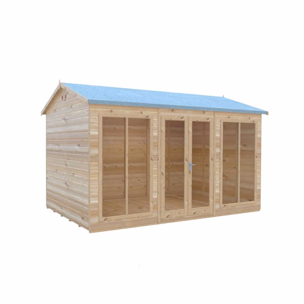 Shires Mayfield 12 x 8 Wood Summerhouse in Light Brown, W: 357 cm, D: 239 cm, H: 229 cm – 2
