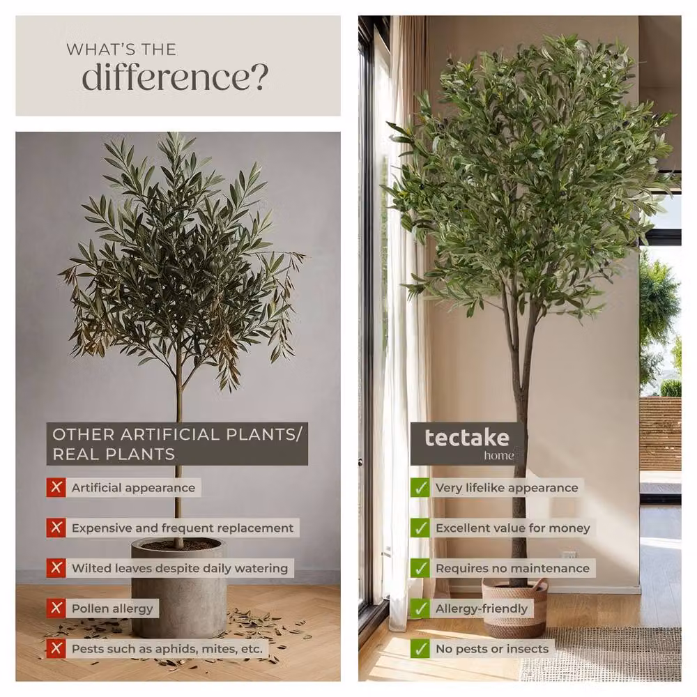tectake Artificial Olive Tree in Green, Height: 210 cm – 5