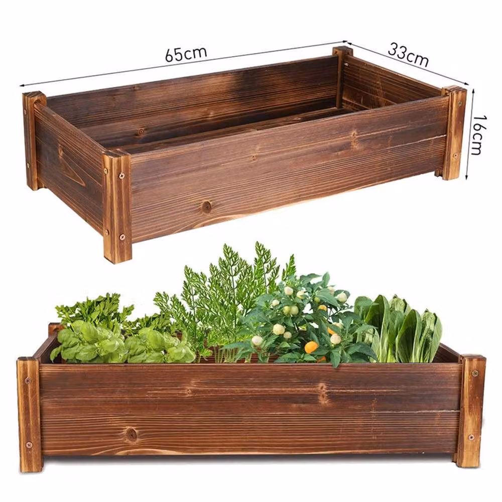 Kelvenix Brown Wooden Raised Vegetable Bed Planter – 2