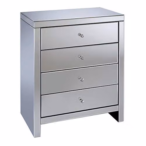 Birlea Seville 4 Drawer Mirrored Chest in Silver – 2