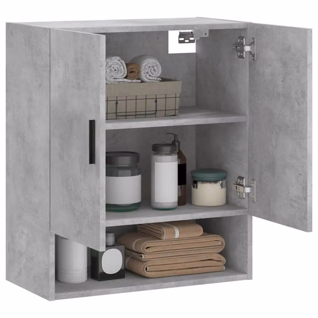 Berkfield Home Wall Cabinet in Concrete Grey, W/D/H: 60 x 31 x 70 cm – 3