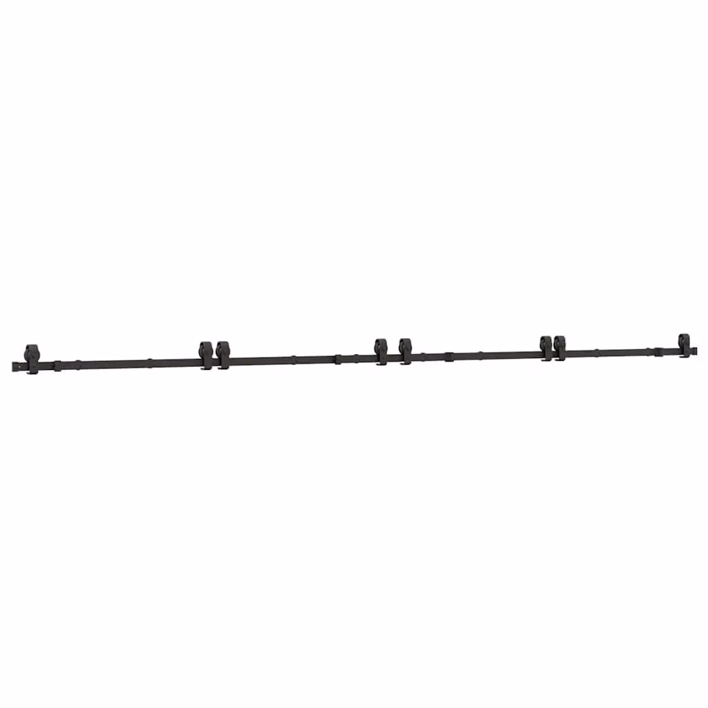 Berkfield Home Matt Black Steel Sliding Door Hardware Kit 400 cm