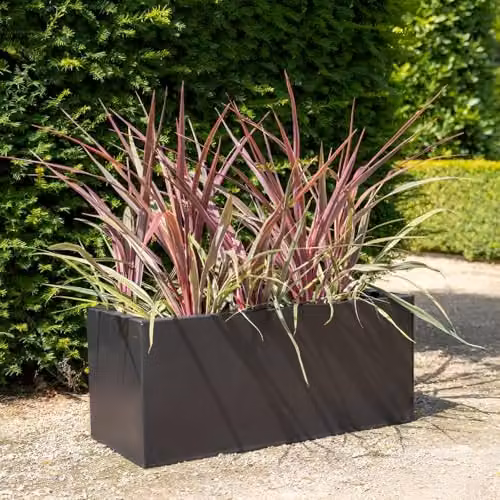 Primrose Black and Grey Galvanised Steel Rectangular Garden Planter Tub – 2