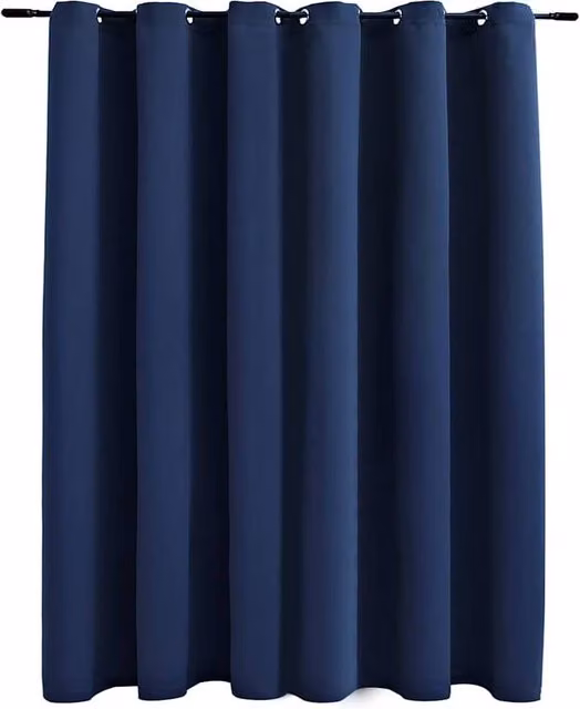 Berkfield Home Blue Blackout Fabric Curtain Panel with Eyelets W: 290 cm, H: 245 cm