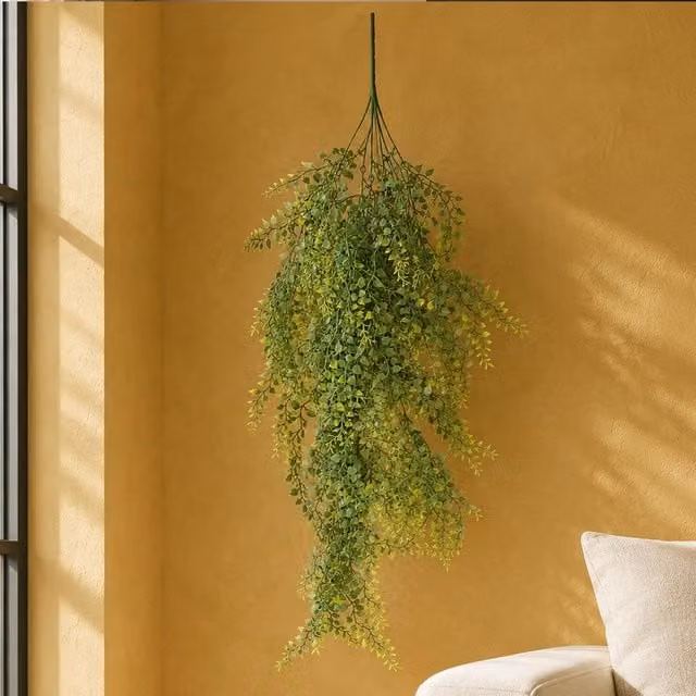 Botanik Artificial Hanging Trailing Button Fern Plant, Green, 82 cm