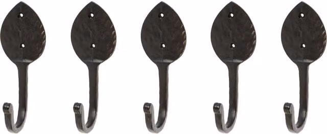 Hammer and Tongs Matt Black Powder-Coated Iron Arrowhead Coat Hook, Pack of 5, W: 5.5 cm, H: 14 cm – 5