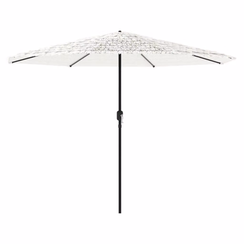 Berkfield Home Garden Parasol with Steel Pole, White, W/D/H: 388 x 388 x 248 cm – 2
