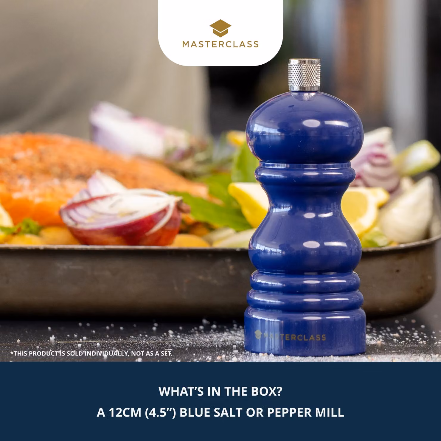 MasterClass Salt or Pepper Mill, Blue, Height: 12 cm – 4