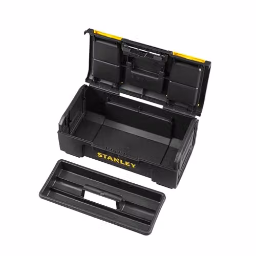 Stanley One-Touch Toolbox with Inserts, Black, W: 50.0 cm, D: 39.4 cm, H: 16.2 cm – 2