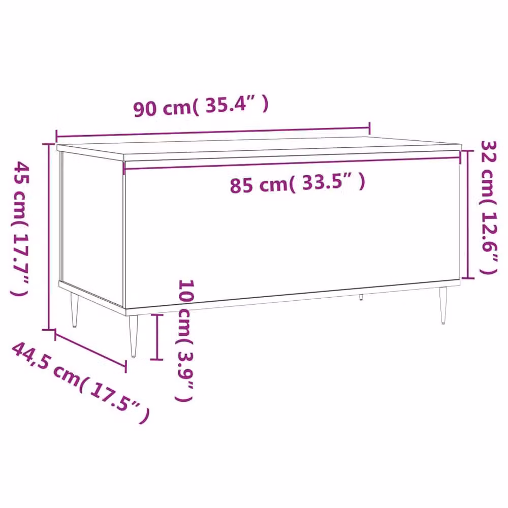 Berkfield Home Modern Rectangular Coffee Table in Smoked Oak Brown with Lift Mechanism, W/D/H: 90 x 44.5 x 45 cm – 5