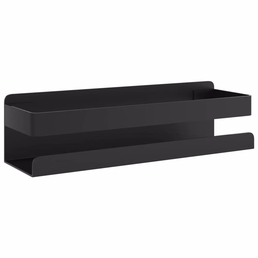 Berkfield Home Matt Black Wall Mounted Shower Shelf, W/D/H: 20 x 6.5 x 6 cm – 3