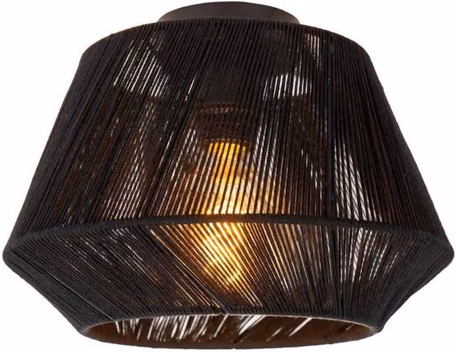 Lucide Jessica Black Fabric Flush Ceiling Light, Diameter: 30 cm – 3