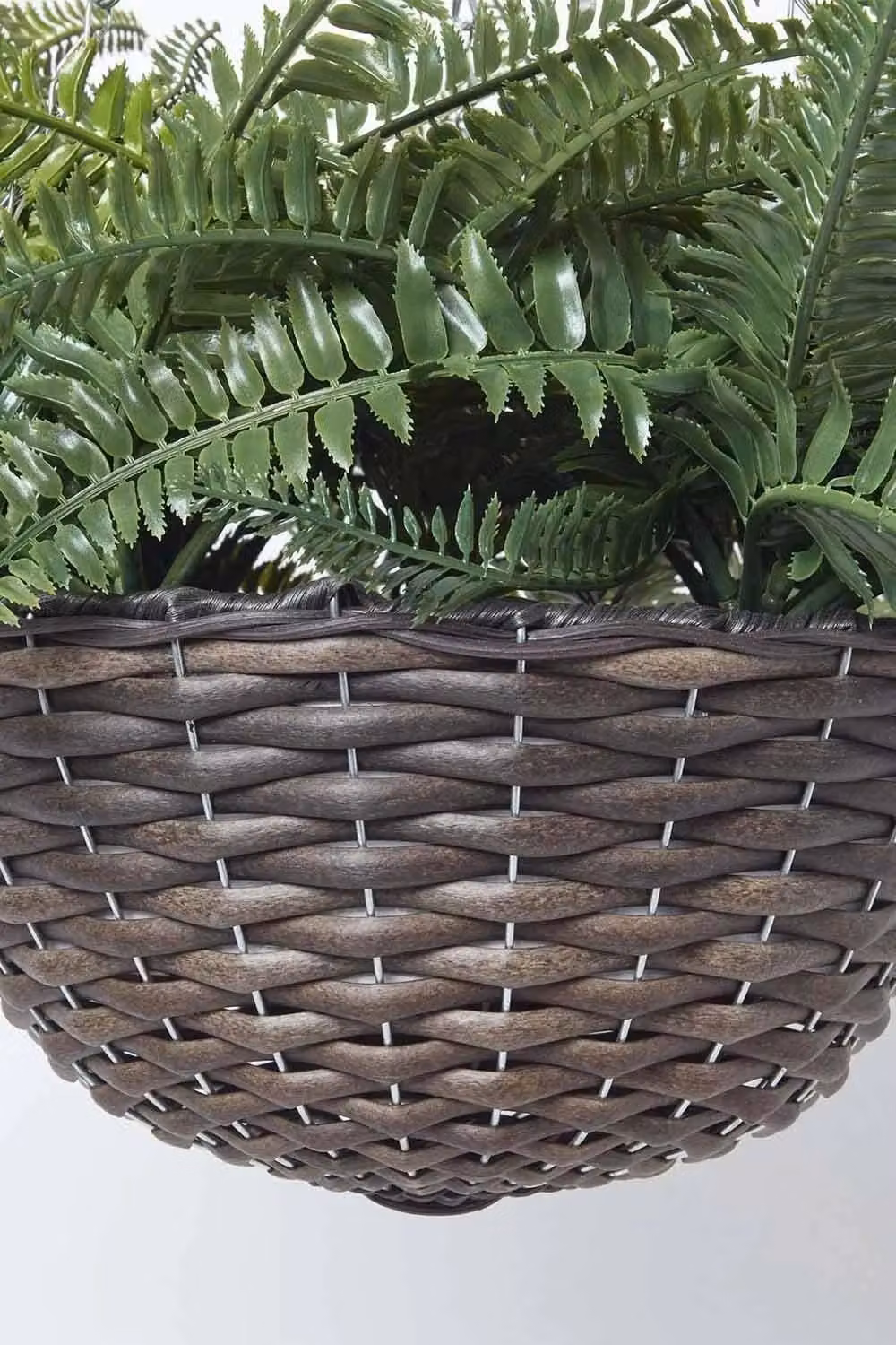 Homescapes Artificial Boston Fern Hanging Basket in Green with Silver Metal Chain – 2