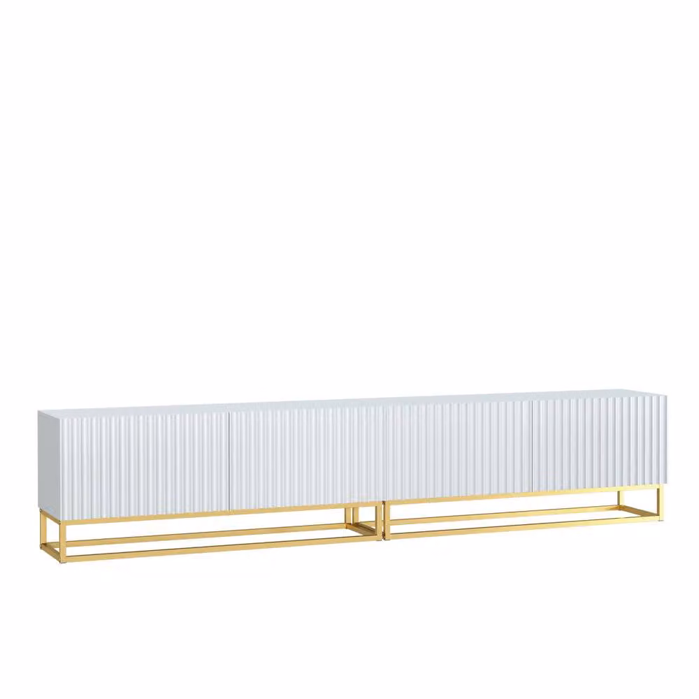 Creative Furniture Ripple Duo TV Unit in White and Gold, W: 200 cm, D: 45 cm, H: 35 cm – 3